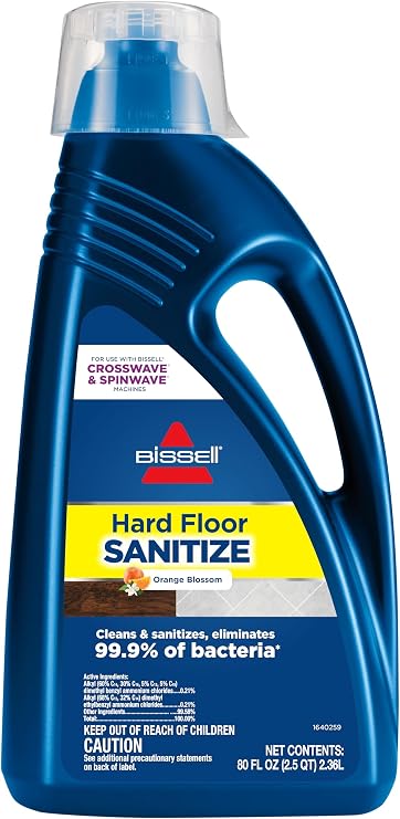 Bissell Hard Floor Sanitize Solution, CrossWave & SpinWave, 80 oz, 2504L