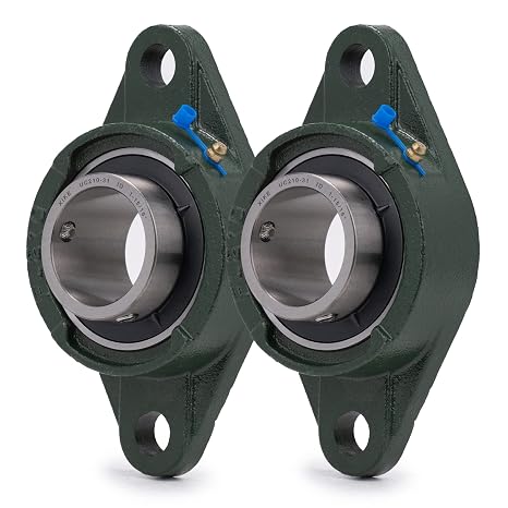 XIKE 2 Pcs UCFL210-31 Bore 1-15/16" Pillow Block Flange Mounted Ball Bearings, Solid Cast Iron Base and Self Aligning Chrome Steel Sealed Bearings.