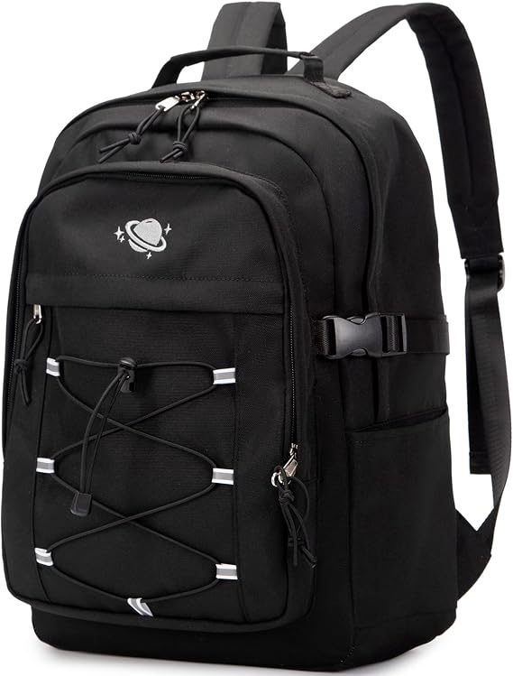 mygreen Casual Daypack Backpacks School Bag College Lightweight Travel Daypack Large Bookbags for Teens Girls Women Middle School Students Black