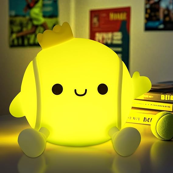OkiyiD Tennis Gifts, Tennis Ball Night Light for Boys-Rechargeable Squishy Silicone Lamp,Cute Tennis Ball lamp for Tennis Sports Lovers Boys Girls Birthday Gifts