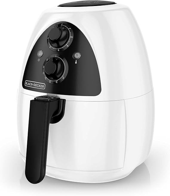 BLACK+DECKER Purify 2-Liter Air Fryer, White/Black, HF100WD