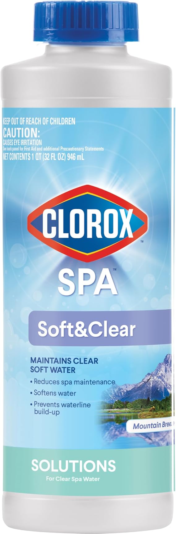 Clorox Pool&SpaTM Soft&Clear, Maintains Clear Soft Water, Reduces Spa Maintenance, 32 Ounces (Pack of 1)