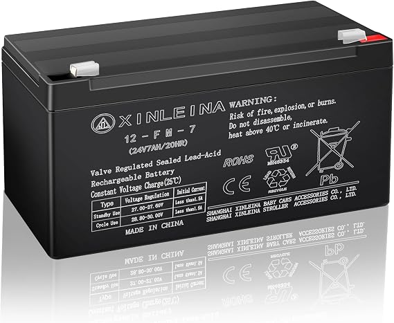 ANPABO 24V 7Ah Battery for Ride On Toys, Rechargeable Pack, F2 Terminal | 24V Rechargeable Battery, Sealed Lead Acid Design, Steady Power, Easy Installation for Compatible Ride-On Toys