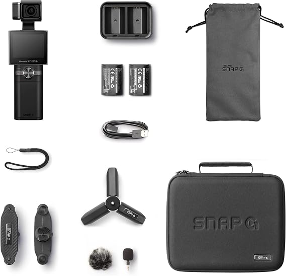 THINKWARE SNAP-G Plus Creator Prime Package, 4K60 Gimbal Action Camera | 2-inch LCD touchscreen, Wi-Fi streaming, face ID tracking, handheld 3-axis stabilized gimbal
