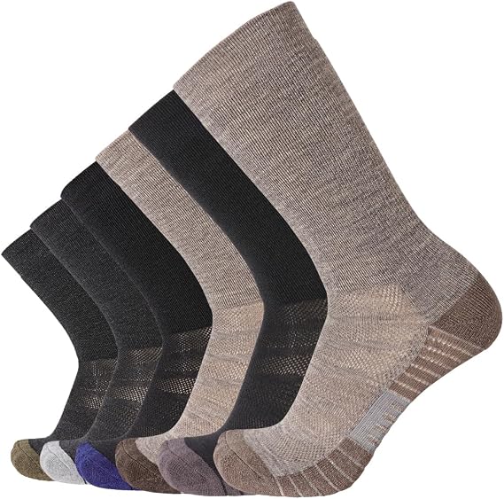 EnerWear 4 Pack Women's Merino Wool Outdoor Hiking Trail Crew Sock
