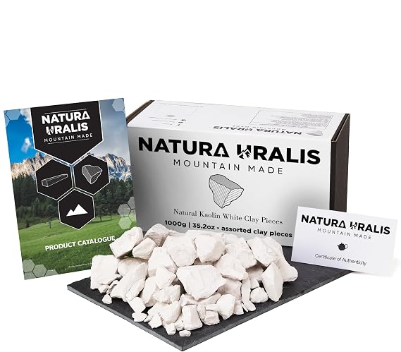 Kaolin White Clay | 1000g of Natural White Clay, Pure White to Off-White - Amazing Crunch, Satisfying Earthy, Velvety and Firm Texture, ASMR Sensation