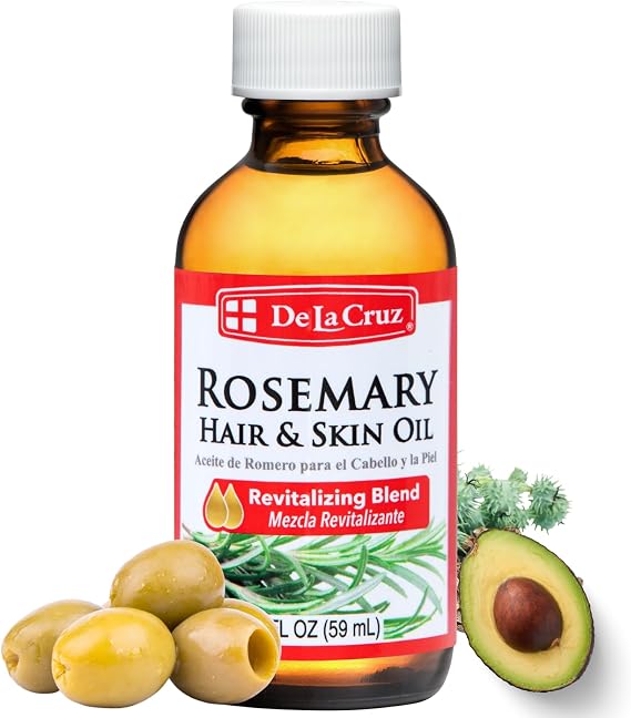 Rosemary Oil Blend Moisturizer for Skin and Hair, 2 fl oz (59 mL) | Rosemary Oil with Castor, Avocado & Olive Oils, Rosemary Scalp Oil, Topical Use