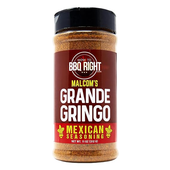 Malcom's Seasoning Grande Gringo | Spicy Mexican Seasoning for BBQ, Grill, Tacos, Dips, Even Margaritas | 11 Ounces