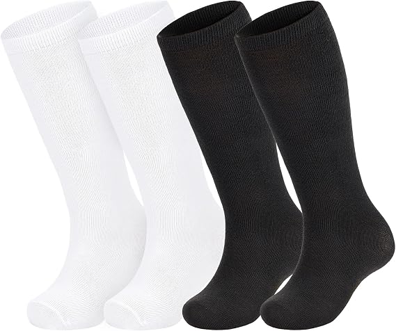American Trends 4 Pairs Toddler Soccer Socks Kids Youth Baseball Football Softball Girls Boys Knee High Socks