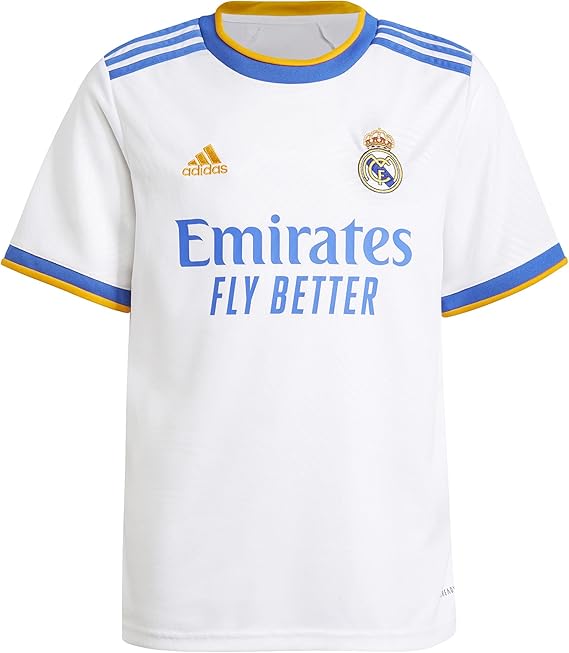adidas Youth 2021-22 Real Madrid Home Jersey (White, Medium)