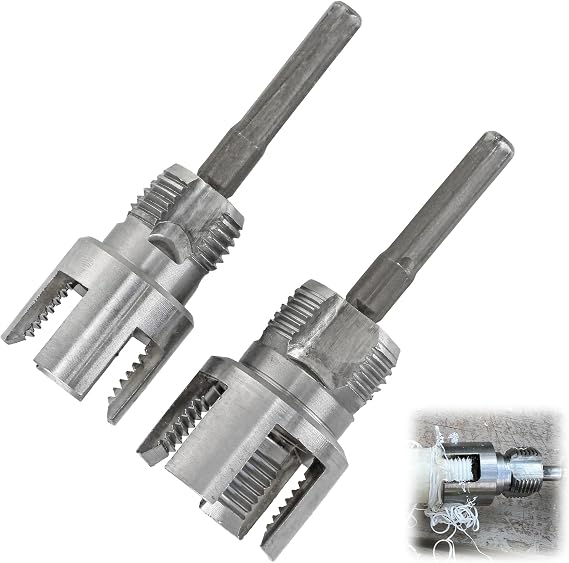 Integrated Internal & External Pipe Threading Tool, Electric Drill Compatible Dual-Function Pipe Thread Cutting Tool for 1/2" & 3/4" PVC/Plastic Pipes NPT Thread Maker Set DIY Repairs Maintenance