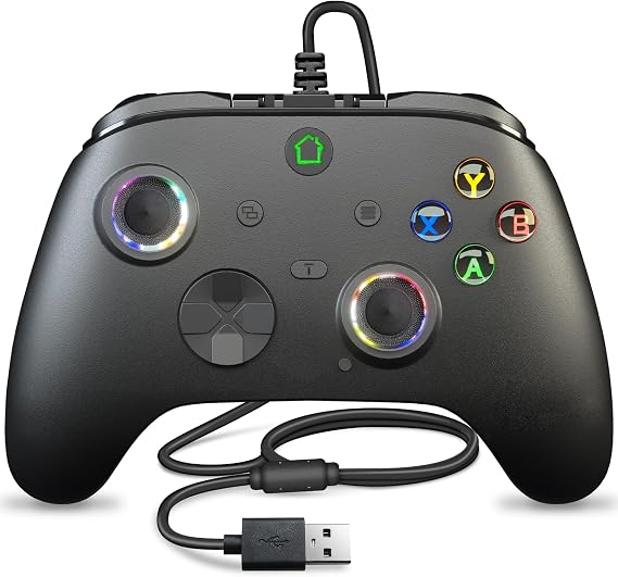 Wired X box 1 Controller with 3M Cable, USB PC Gamepad with Programming Buttons, Turbo, LED Light & Audio Jack, Firmware Upgrade Required for X box One Host