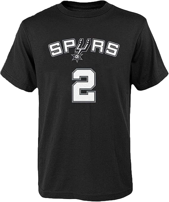 Kawhi Leonard San Antonio Spurs #2 Black Youth Name & Number T Shirt