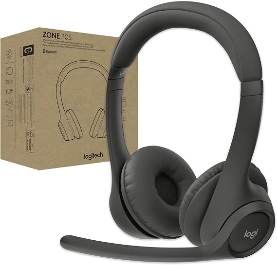 Logitech Zone 305 for Business Wireless Bluetooth Headset- Native Bluetooth | Native Bluetooth, for Microsoft Teams, compatible with Windows, Mac, Chrome, Linux, iOS, iPadOS, Android