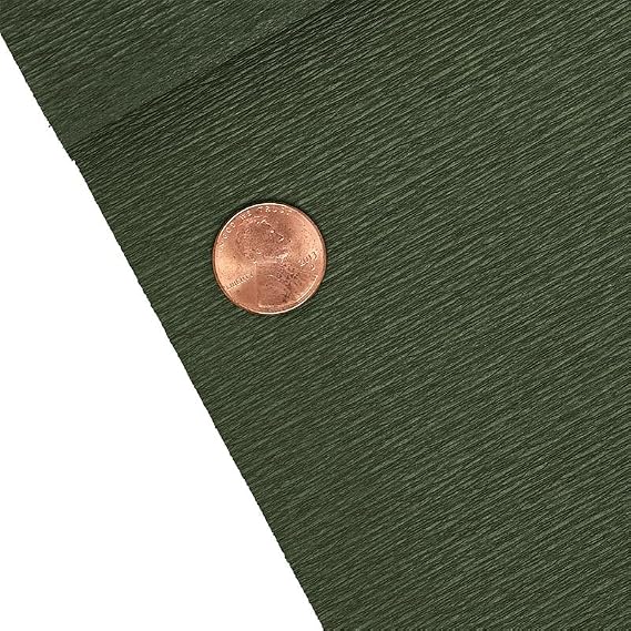 Paper Mart Italian Crepe Paper Roll, Fine 60 GSM 19.5 x 98 Inches Decorative Tissue, Olive 234 Green, Cartotecnica Rossi Crepe Paper for Crafting
