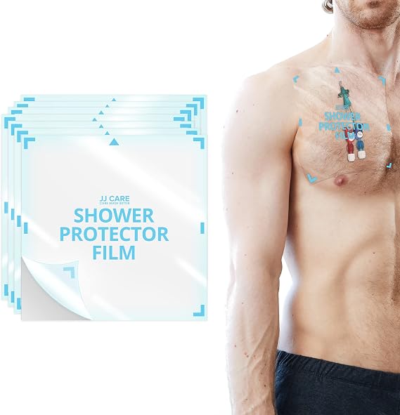 Shower Protector [Pack of 7], 7x7 Dialysis Catheter Shower Shileds Wound Cover, PICC Line Water Barrier, Colostomy Waterproof Bandage Protector, 1 Week Supply