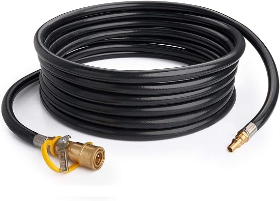 GASPRO 20ft RV Propane Quick Connect Hose - Low Pressure Extension Hose with 1/4" Disconnect Fittings - Ideal for Gas Grills, Griddles, Stoves, Fire Pits