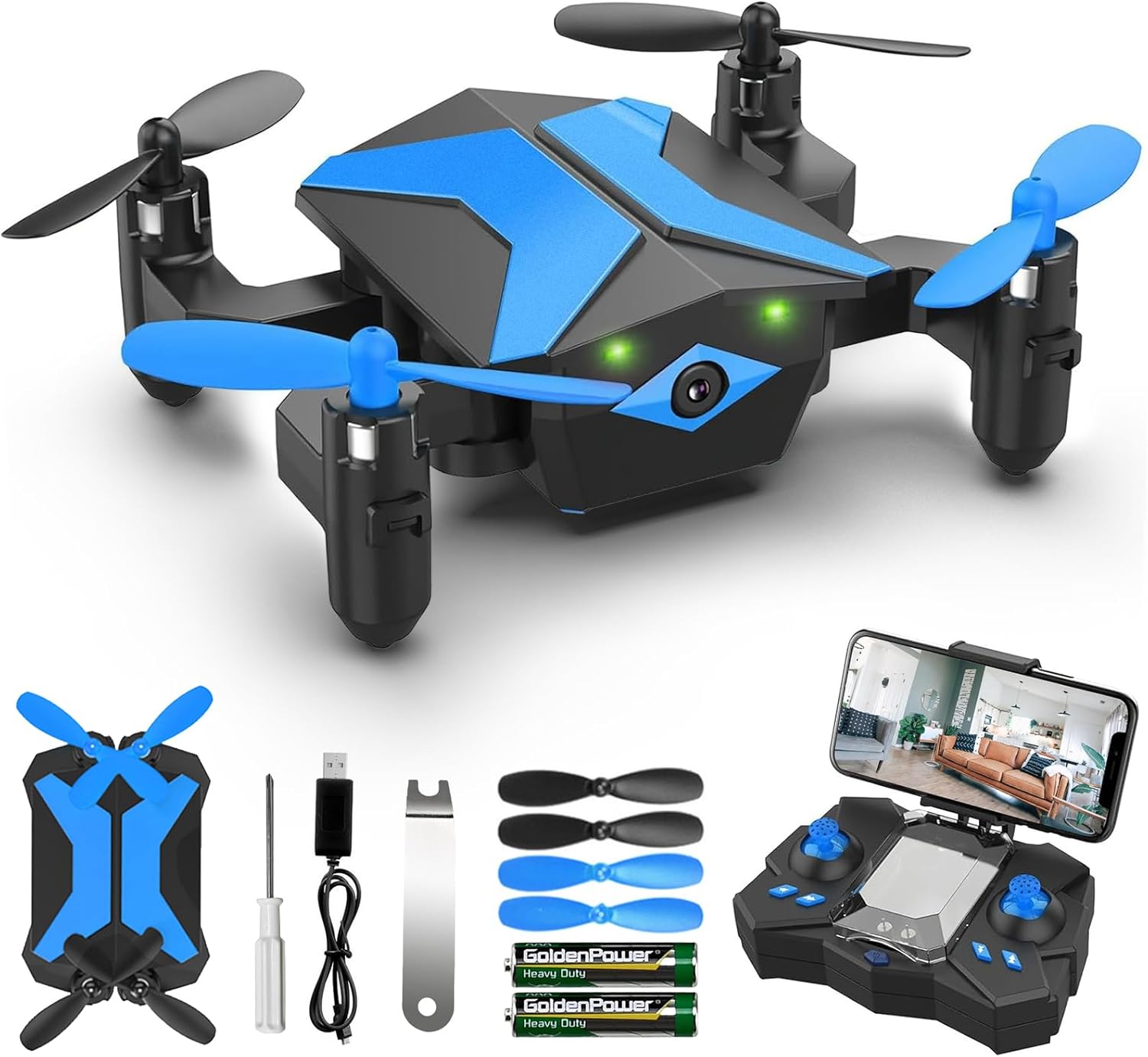 ATTOP Mini Drone for Kids with FPV Camera, Toys Gifts for Boys Girls with Voice Control, 3D Flips, Altitude Hold, Headless Mode, One Key Start, Trajectory Flight, RC Quadcopter Foldable Kids Drone