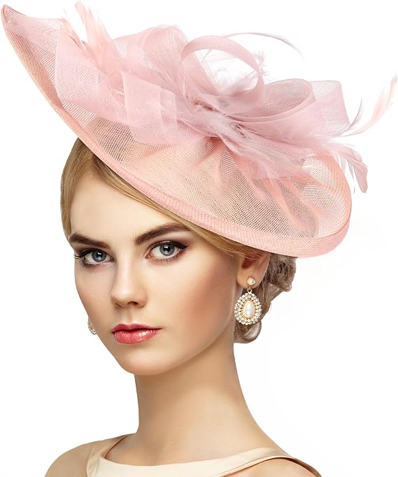Zinniday 2026 Kentucky Hat for Women - Classic Victoria Derby Fascinator 1920s 50s Tea Party Hat with Hair Clip for Lady