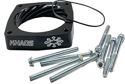 Anodized Black 84mm Helix Throttle Body Spacer Compatible With Dodge ChargerChallenger  300  JeepChrysler HEMI 5.7L 6.1L 6.4L