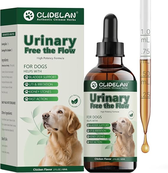 Bladder & Kidney Stones Dissolver for Dogs Helps with Stone and Crystals Fragment Flush & Prevention Natural Dog UTI Treatment, Herbal Vet-Formulated, Dog Urinary Tract Infection Treatment