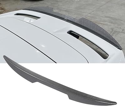 Rear Spoiler Fits for Focus MK3 ST 2011-2018, for Focus MK3 ST Line 2016-2018, Stylish Rugged Wear ABS Rear Trunk Spoiler Wing, Trunk Roof Lip Spoiler Carbon Fiber