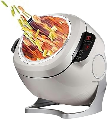 Wzglod Automatic Cooking Machine, Stir Fry Robot with 6L Capacity, Automatic Cooker Fried Rice Machine, 3 Gears Firepower and Pot Body, Drum Type Food Processor with Touch Screen