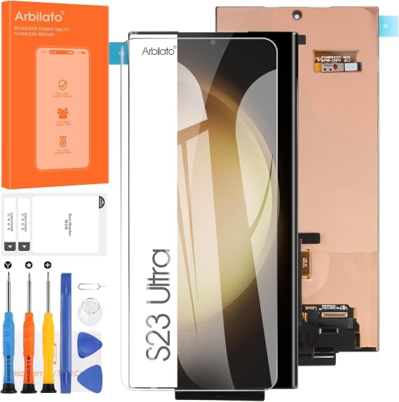 Screen for Samsung Galaxy S23 Ultra Screen Replacement for Samsung S918 LCD Screen SM-S918B,SM-S918U,SM-S918W Touch Display Digitizer Assembly Repair Parts No Frame(Black with Figerprint Function)