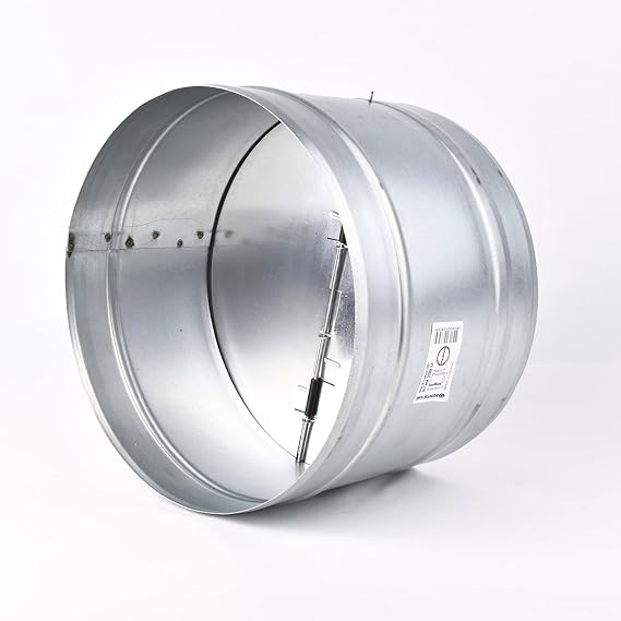 VENTS-US KOM 250 U - 10" Galvanized Steel Spring-Loaded Backdraft Ventilation Damper with Rubber Seal - Easy Install, Blocks Drafts, and Unpleasant Odors
