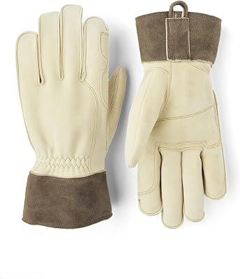 Hestra Unisex Chamois Ranch Glove, Natural Leather 5-Finger Gloves for Outdoor Hiking, Hunting & Camping for Men & Women