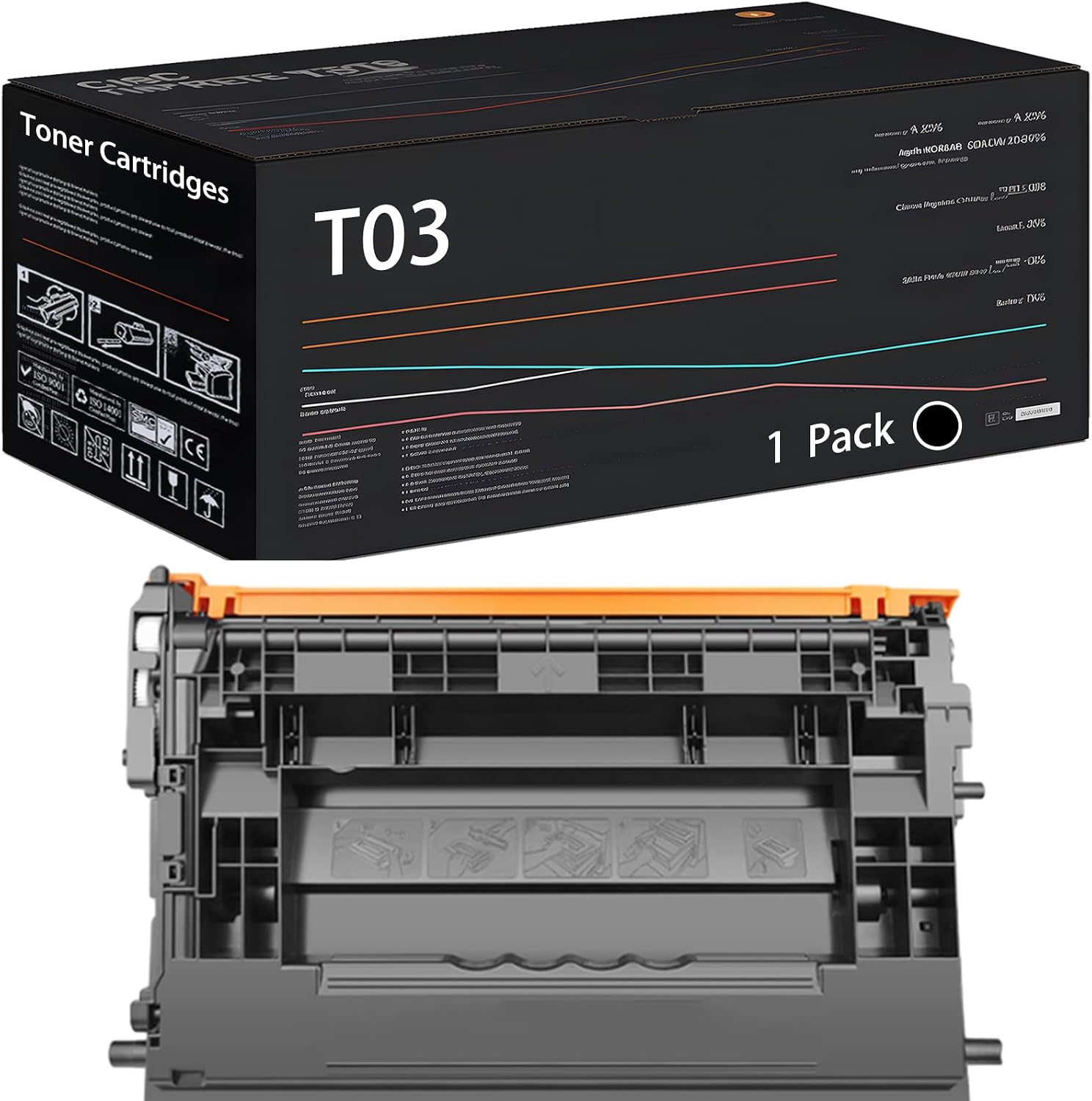 T03 Toner Cartridges Compatible for Canon imageRUNNER Advance DX 527iF DX 527iFZ DX 529IF DX 529IFZ DX 617iF DX 617iFZ Printers, with Chip, High Yield 51500 Pages, High-Definition Printing Black