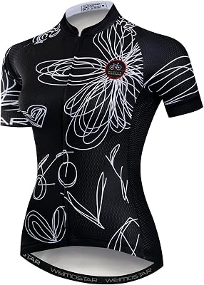 JPOJPO Womens Cycling Jersey Sleeveless Short&Long Sleeve Bike Shirt Half Zipper Road Bicycle Biking Tops CF3