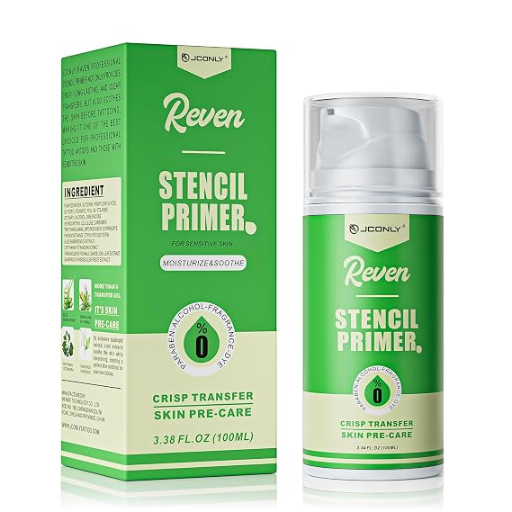 Professional Tattoo Stencil Transfer Gel - Long-Lasting, Ultra-Crisp Stencil Primer Solution | Vegan & Plant-Based Skin Pre-Care | Smudge-Proof Tattoo Supplies for Artists(100ml) 3.4OZ