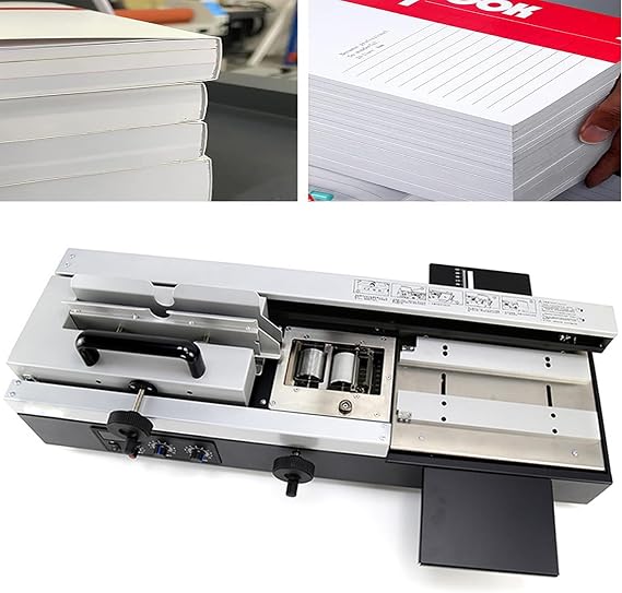 A4book Binding Machine,Electric Desktop Book Binding Machine,200PCS/H Wireless Hot Melt Glue Paper Punch Binder,Glue Thickness40mm,Length32cm,1250w,for Office Book Paper Albums