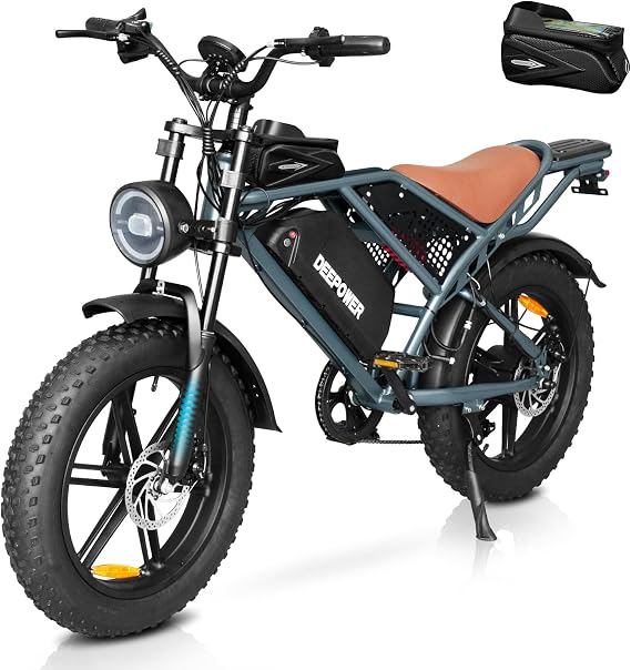 Electric Bike for Adults,Peak 1500W Motor,30MPH 40Mile ebikes for Adults with 20AH Battery,20" Fat Tire Ebike,Dual Suspension,7 Speed Electric Motorcycle
