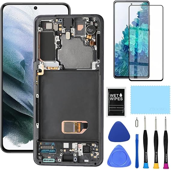 AMOLED for Samsung Galaxy S21 5G Screen Replacement kit for Samsung S21 SM-G990F G990U G990W G990A Touch Display LCD Digitizer Assembly with Tools Black 6.2 inch (Not S21 Plus,Not S21 Ultra)