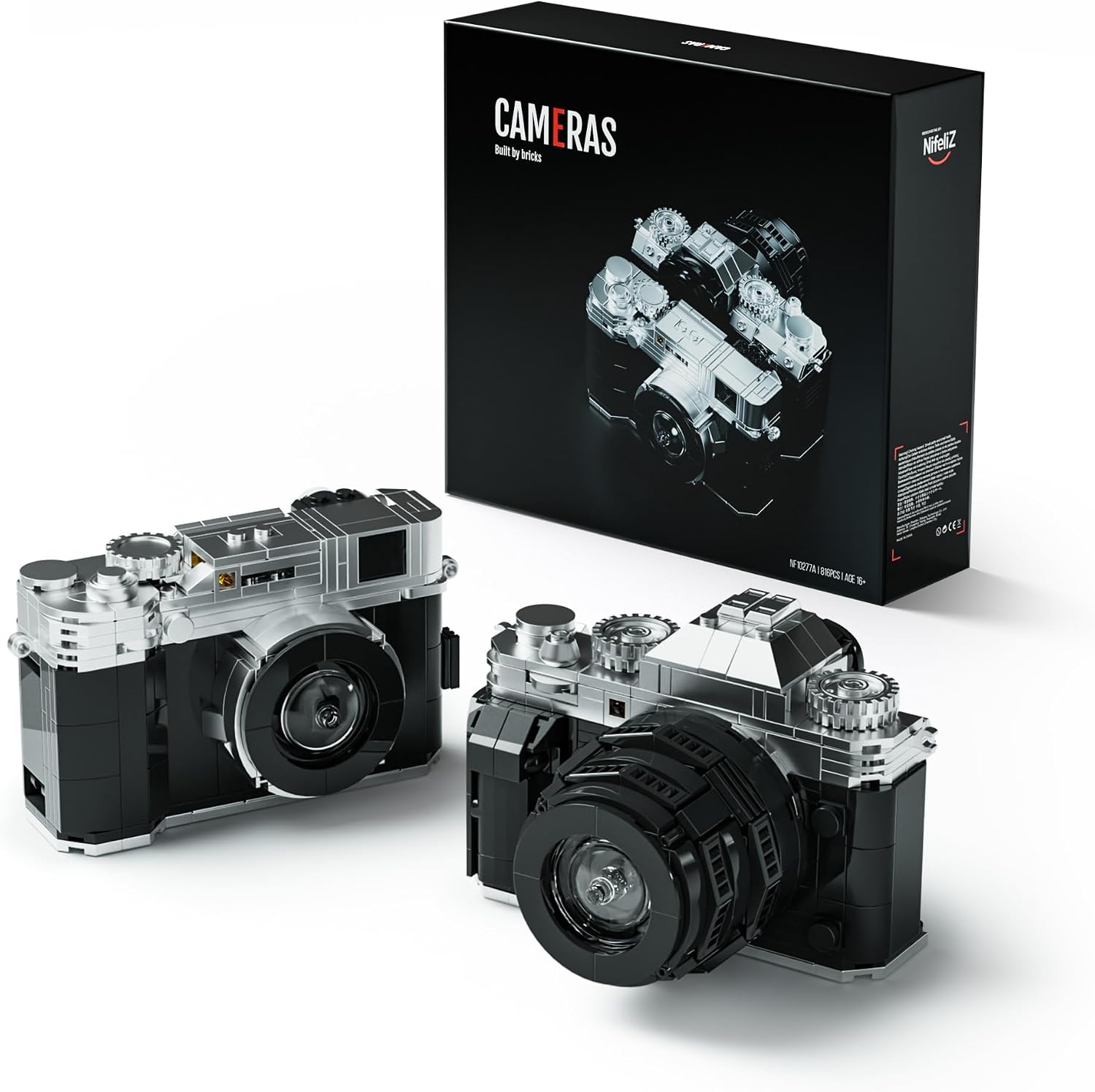 Nifeliz Cameras Building Set for Adults, 2 Collectible Camera Models to Build and Display, Creative Gift for Photographers 816PCS, NF10277