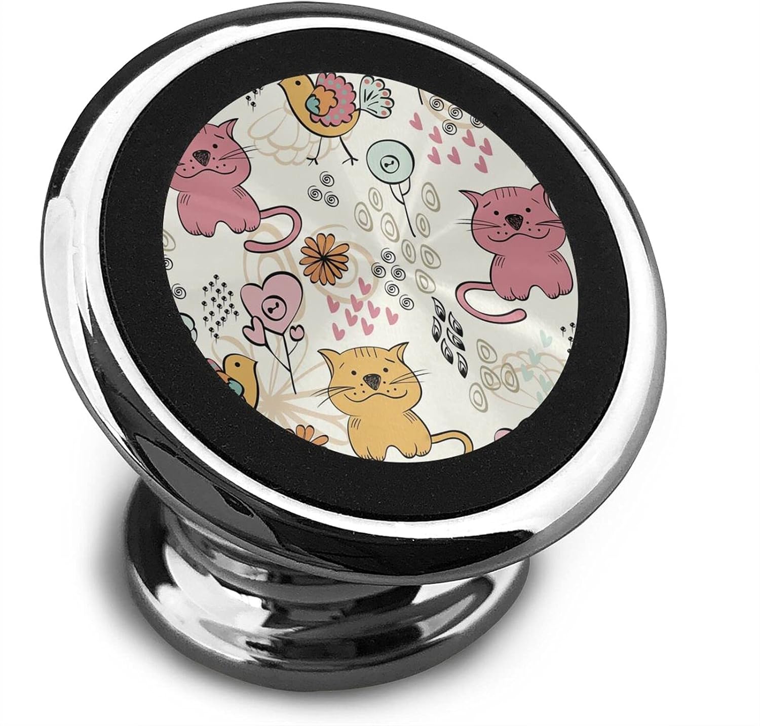 Hand Draw Cats Magnetic Phone Mount,Car Magnetic Phone Holder，360°Rotation Universal Dashboard Car Mount Fits iPhone Samsung Etc Most Smartphones