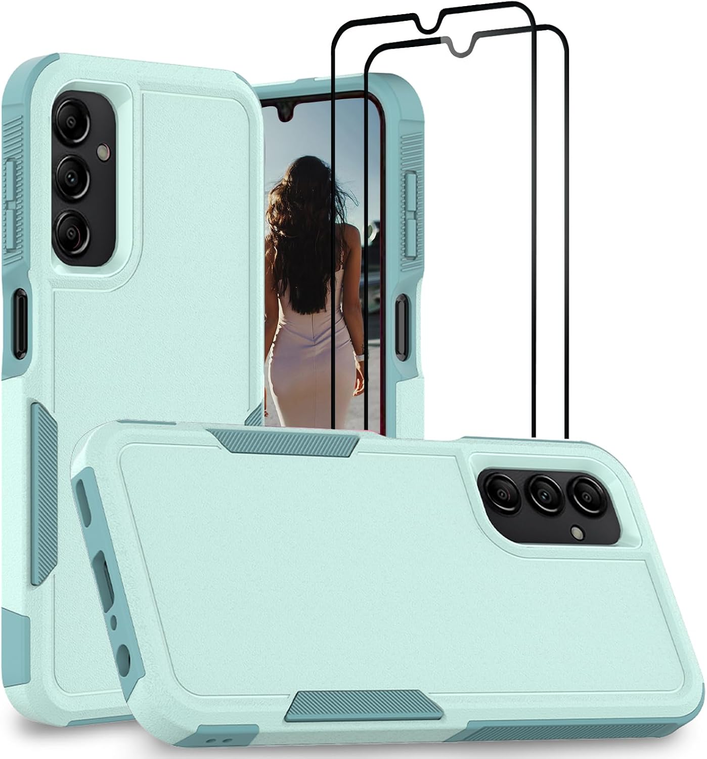 Jeylly for Samsung Galaxy A24 4G Case for Girls Women, Heavy Duty Tough Rugged Slim Shockproof Cute Protective Cell Phone Case for Samsung Galaxy A24 4G 6.5, Turquoise