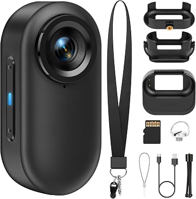 1080P FHD Mini Body Camera: 128GB Sports Action Body Cam, Thumb Size Hands-Free Wearable Pocket Camera, Portable Bodycam Camcorder for Work, Travel, Fishing, Pet Walking, Outdoor Adventures 128GB