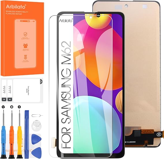 Screen for Samsung Galaxy M62 Screen Replacement for Samsung M625 LCD Screen SM-M625F,SM-M625F/DS Touch Display Digitizer Assembly Repair Parts(Black No Frame)