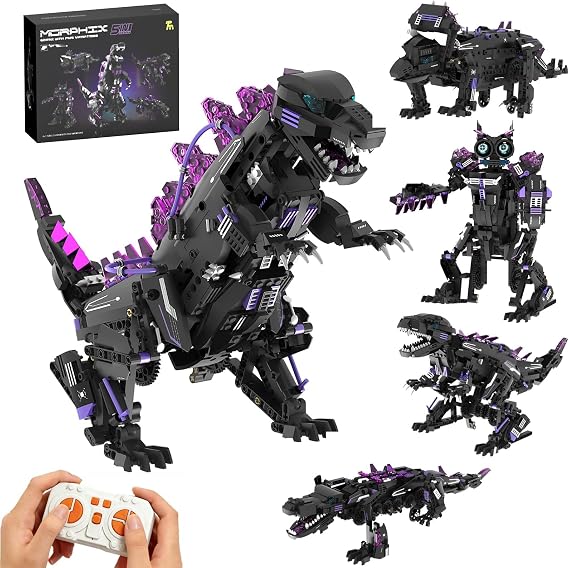 5 in 1 Robot Building Set, APP & Remote Control Robot Dinosaur Construction Set, 935PCS RC Building Block Toy, Engineering Kits Toys Gifts for Teen Boys Age 8-12 13 14 15+