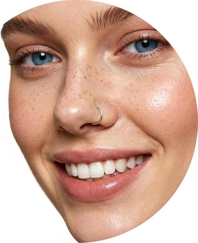 Lugasis FINE JEWELRY Fake Nose Rings, Gold, Silver, Fake Nose Hoops