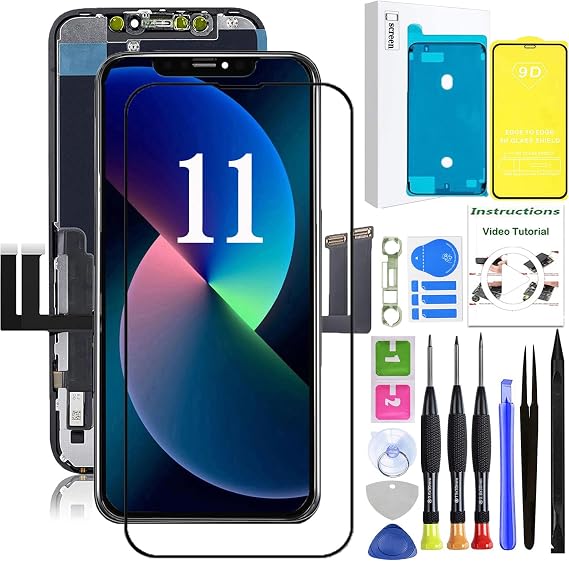 LEAFE for iPhone 11 Screen Replacement,LCD Display 3D Touch Digitizer Assembly,Compatible with iPhone 11 Screen Replacement 6.1 inch (Model A2111, A2223, A2221) with Repair Tools and Screen Protector