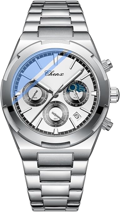 Reginald Watches for Men Casual Fashion Business Quartz Chronograph Watch Stainless Steel Waterproof Sport Watch