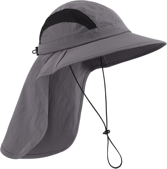 Connectyle UPF 50+ Wide Brim Sun Hat for Men Women Outdoor UV Protection Fishing Hat with Neck Flap Cover Safari Bucket Hats