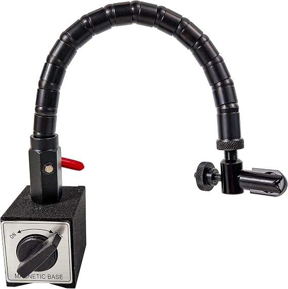 TEXALAN(R Indicator Holder with Magnetic Base Stand Aluminum Strut & Steel, Flexible Arm, Max Force 176lbs/80kg for Dial/Test Indicators