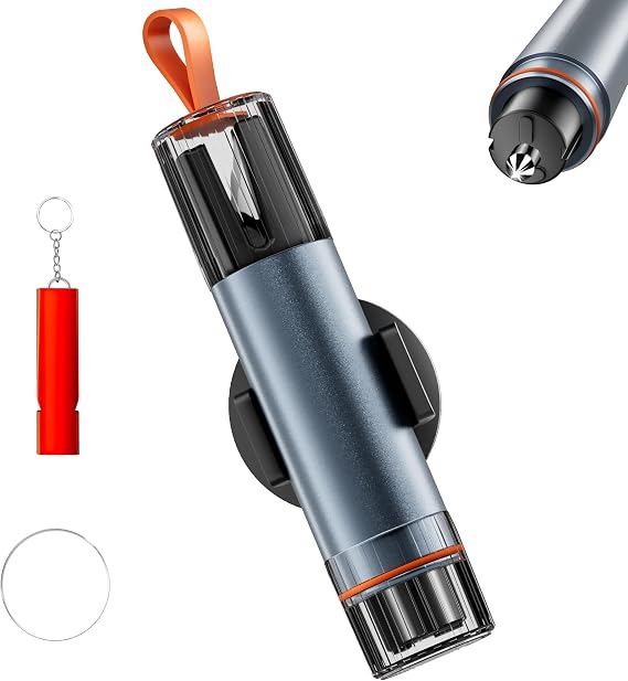 Car Window Breaker, 2 in 1 Car Safety Hammer, Emergency Escape Tool with Seatbelt Cutter, Tungsten Steel Window Breaker for Vehicles & Home