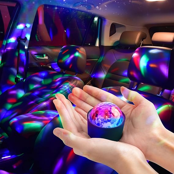 Mini Disco Ball Light with Sound-Activated Multicolor Lighting