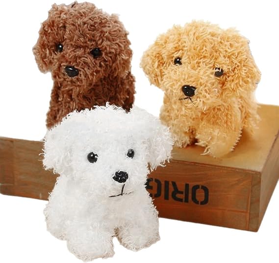 Copbopwn 3Pcs Small Stuffed Animals Puppy Dog Keyring Plush Keychain Animal Toys Soft Toy Dogs for Adult Teddy Bear Keyrings Small Plush Toy Doll Gift Set for Pet Lovers Birthday Party Favors, 10cm